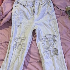 Distressed White Women's Jeans